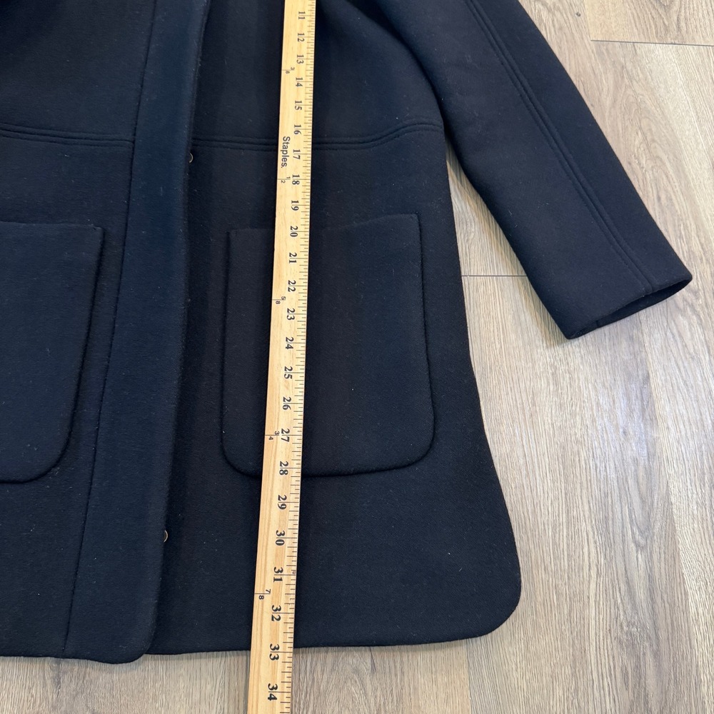 Madewell Estate Cocoon Coat Black Wool Blend In Insuluxe Fabric Peacoat Size XXS - Picture 6 of 13
